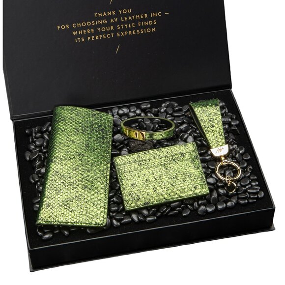 Exotic Python Skin Gift Set – Slim & Stylish Nuclear Garden Color - Picture 1 of 5